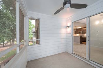 Screened porches or private patios with extra storage